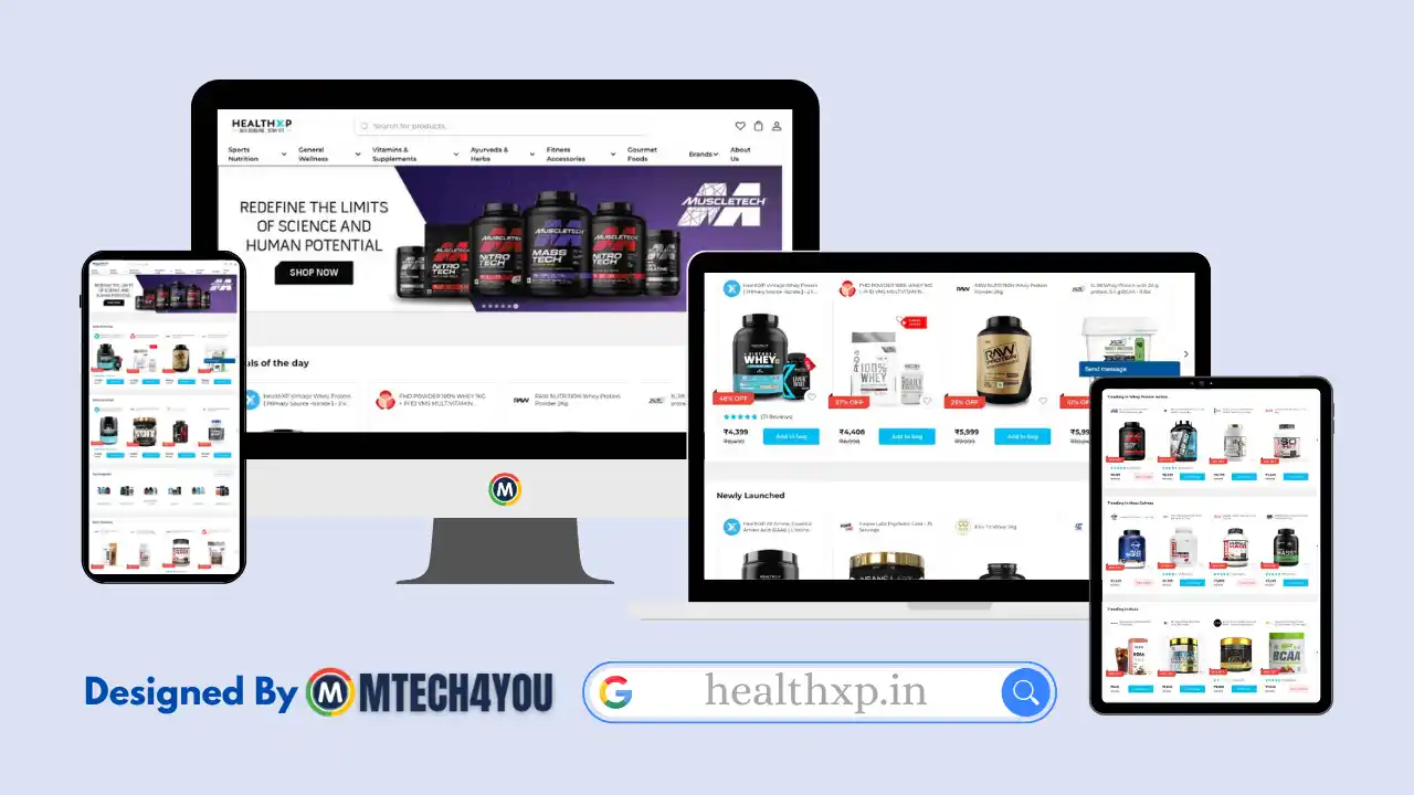 HealthXP eCommerce Store Design – Powered by MyDukaan CMS