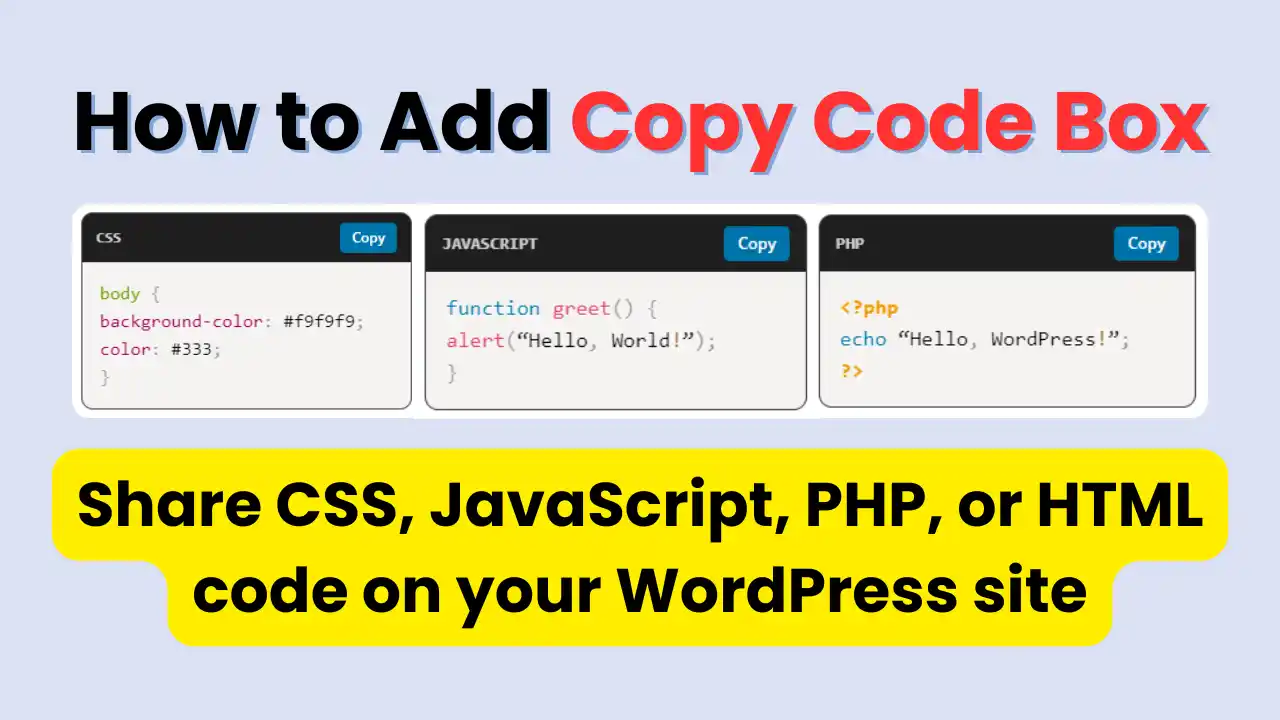 Copy Code Box Plugin Documentation (Beginner’s Guide)
