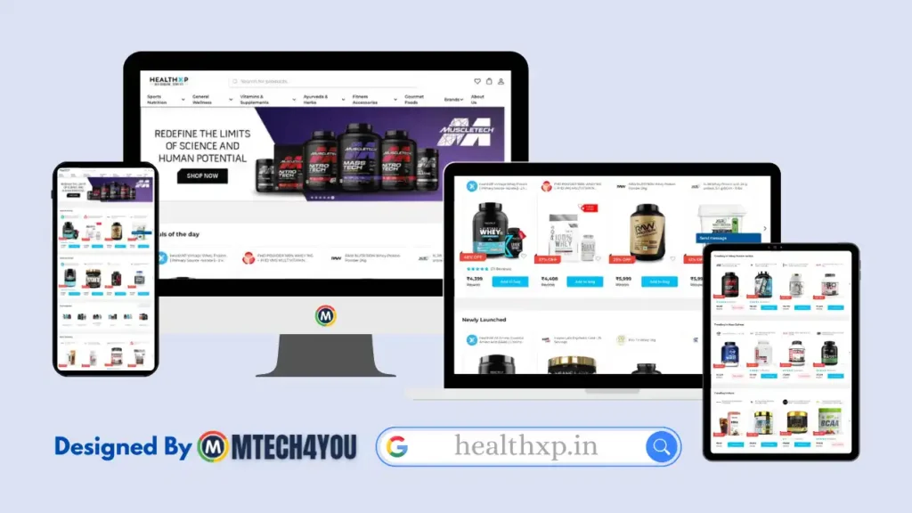 HealthXP eCommerce Store Design – Powered by MyDukaan CMS