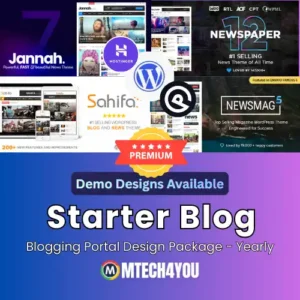 Starter Blog Blogging Portal Design Package